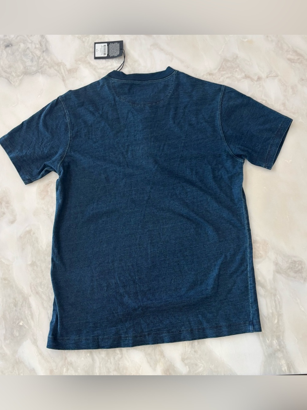 Buck Mason Men’s Yuma Short Sleeve Henley Size Small Indigo Dipped New - Picture 6 of 7